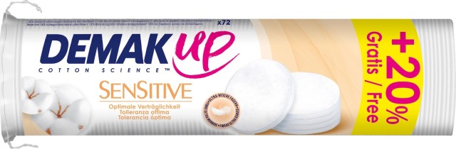 Demak Up Sensitive Silk Discs Δίσκοι Ντεμακιγιάζ 72 τμχ