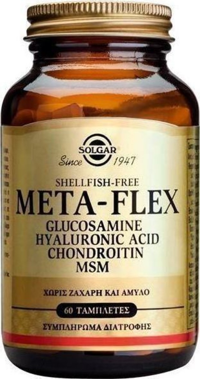 SOLGAR METAFLEX GLUCOSAMINE HYALUR. ACID CHONDR. MSM tabs 60s