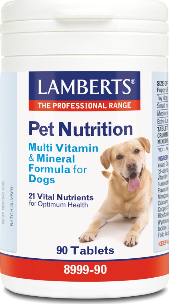 Lamberts Pet Nutrition Multvitamin & Mineral Formula For Dogs Συμπλήρωμα Βιταμινών - Μετάλλων 90 Ταμπλέτες