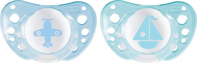 Chicco Physio Air Ορθοδοντική Πιπίλα Σιλικόνης Σιελ (0-6m), 2τμχ