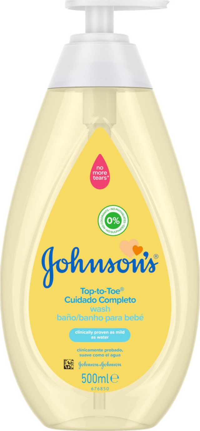 Johnson & Johnson Top to Toe Wash Αφρόλουτρο και Σαμπουάν 500ml