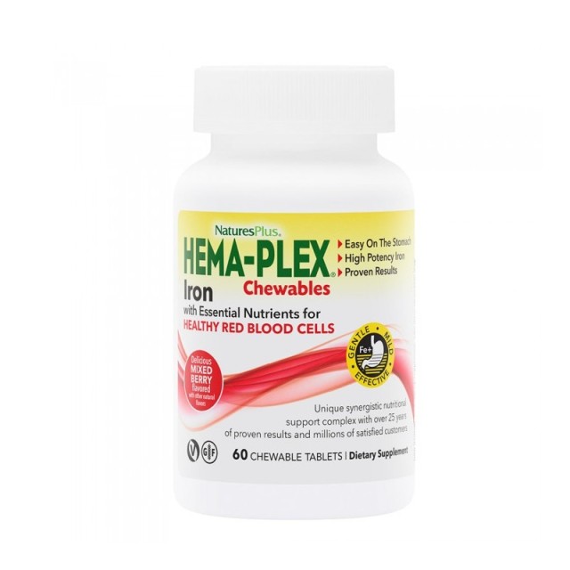 Natures Plus Hema-Plex 60 μασώμενες ταμπλέτες