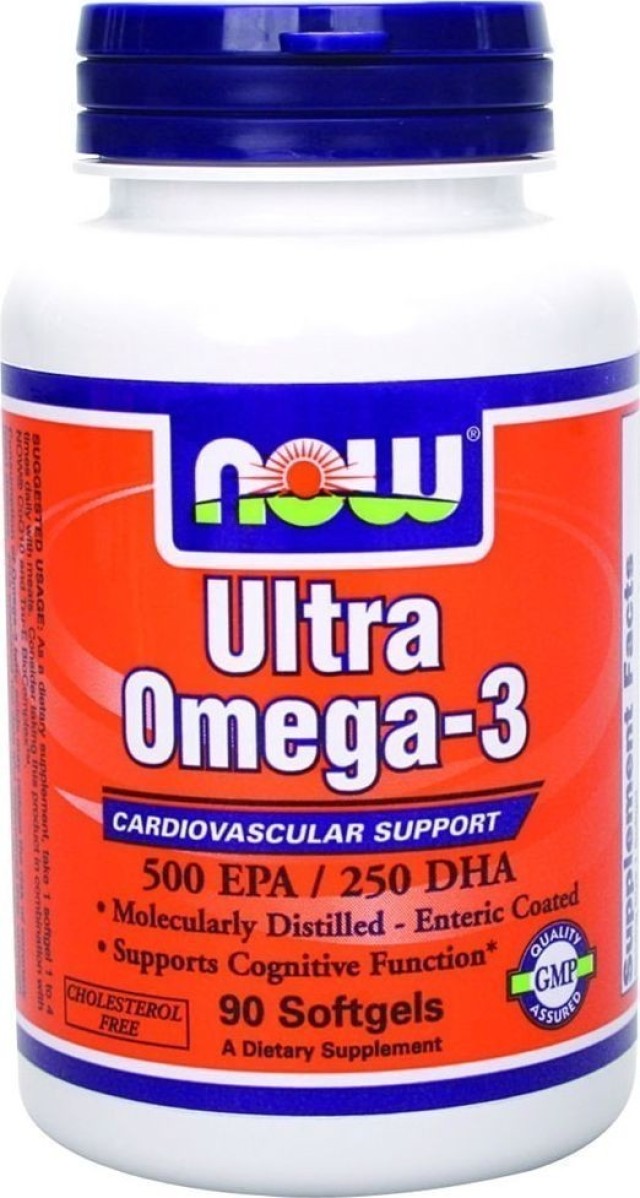 Now Ultra Omega 3 500 mg, 75% Molecularly Distilled 90 softgels