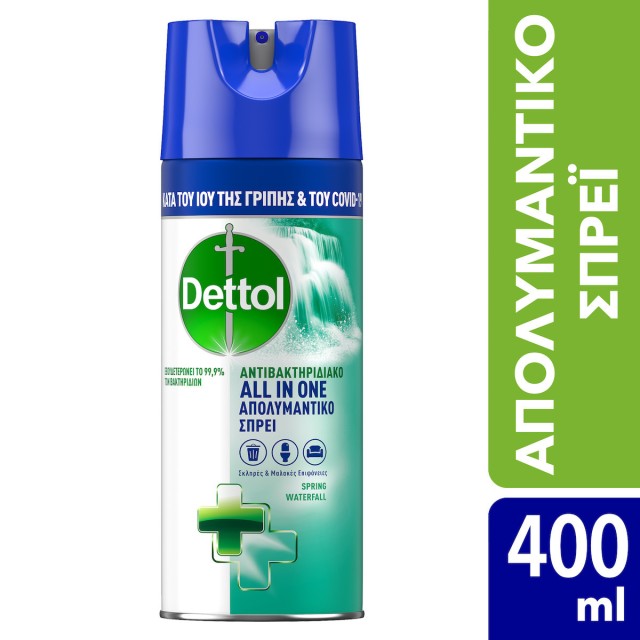 Dettol Spray Spring Waterfall Απολυμαντικό Αντιβακτηριδιακό Σπρέι, 400ml