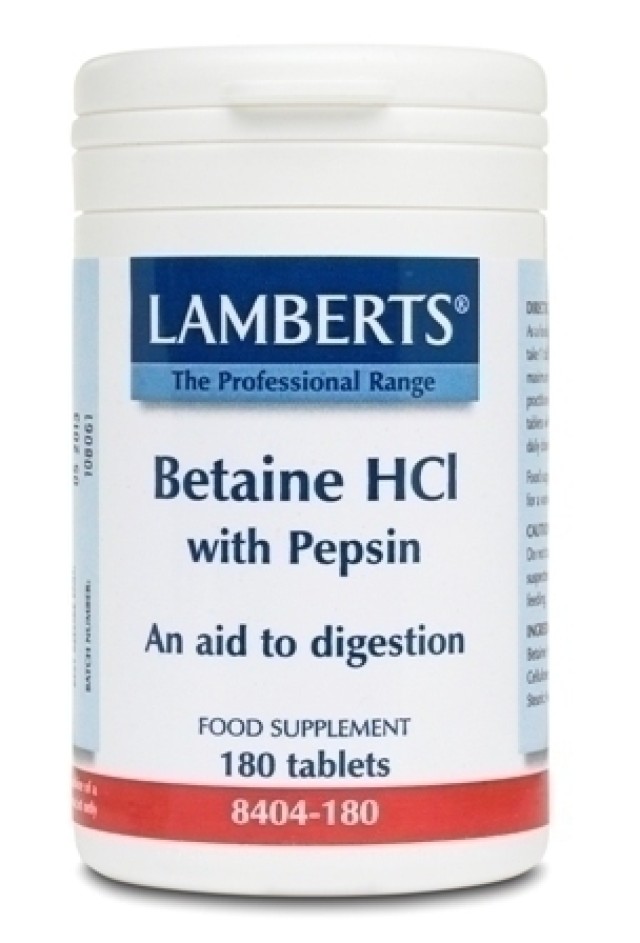 LAMBERTS BETAINE HCI 324MG-PEPSIN 180TABS