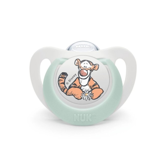 Nuk Star Disney Winnie The Pooh Tiger Πιπίλα Σιλικόνης Χρώμα Λευκό-Φυστικί 0-6m 1 τεμάχιο