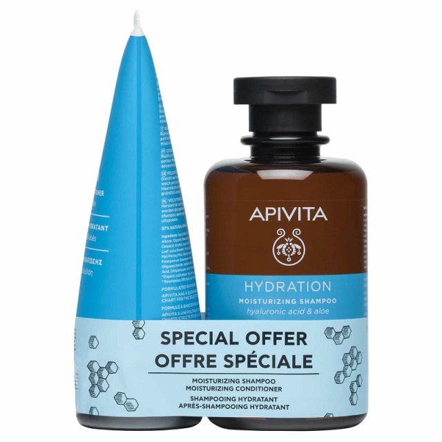 Apivita Promo Pack Moisturizing Shampoo 250ml & Moisturizing Conditioner 150ml