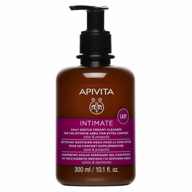 Apivita Intimate Lady Καθημερινό Απαλό Κρεμώδες Καθαριστικό για την Ευαίσθητη Περιοχή με Αλόη και Πρόπολη 300ml