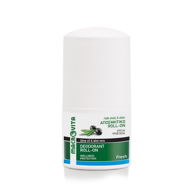 Macrovita Deodorant Roll-On Fresh Olive Oil & Aloe Vera - Αποσμητικό Roll-On, 50ml