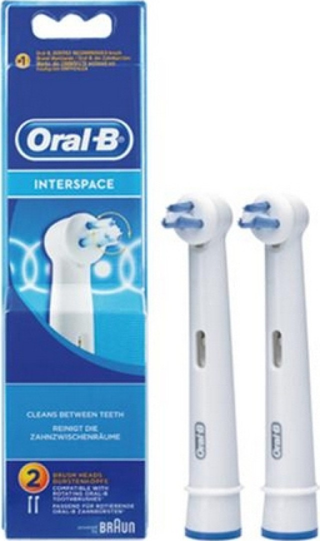 Oral B Interspace Brush Heads, Ανταλλακτικά Μεσοδόντιου Καθαρισμού, 2τεμ.