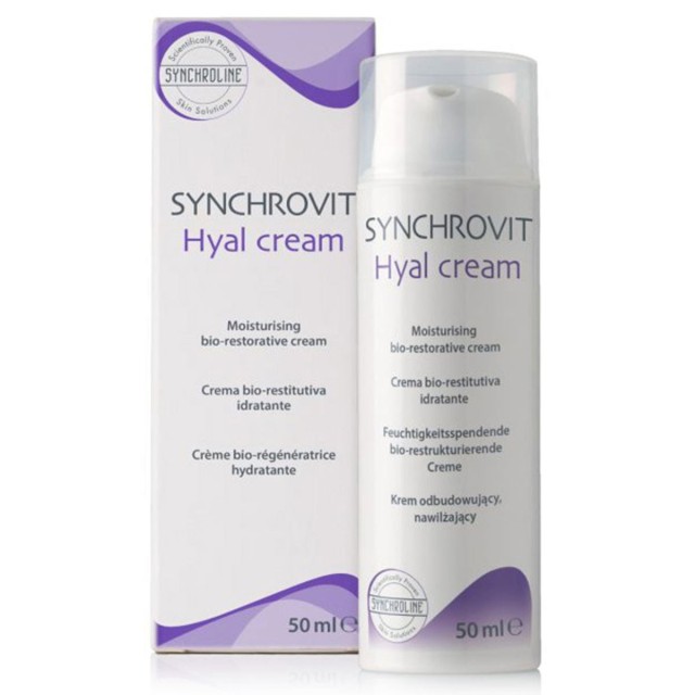 Synchroline Synchrovit Hyal Cream Αντιγηραντική Κρέμα Προσώπου με Υαλουρονικό Οξύ, 50ml