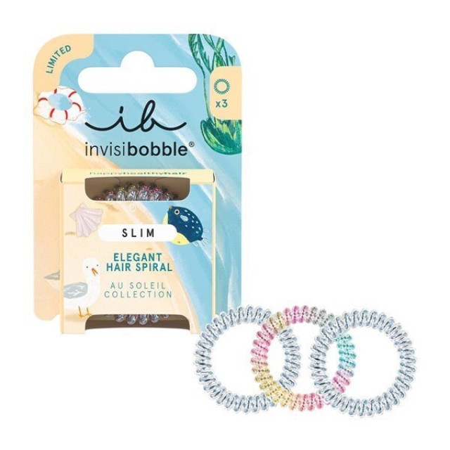 Invisibobble Slim Au Soleil Vibrant Vacation-Λαστιχάκια Μαλλιών, 3τμχ