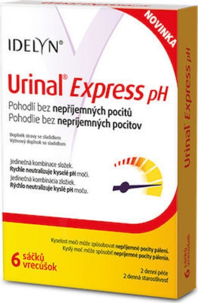 Urinal Express pH Συμπλήρωμα Διατροφής Ιδανικό για Επώδυνες Ουρολοιμώξεις 6 φακ.