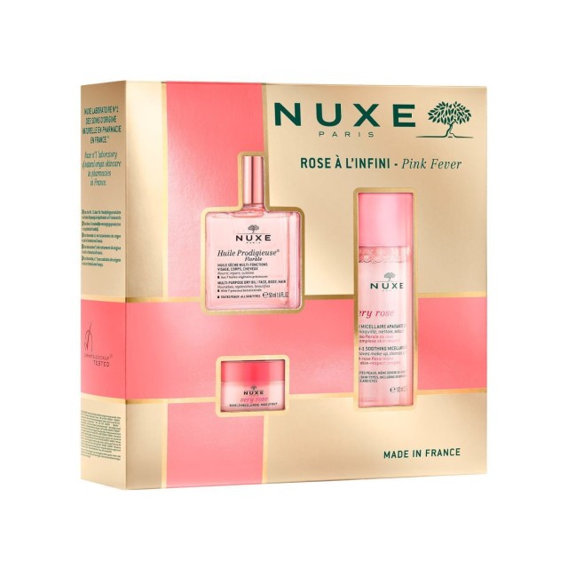 Nuxe XMAS Promo με Huile Prodigieuse Florale Ξηρό Λάδι για Πρόσωπο, Σώμα & Μαλλιά, 50ml, Very Rose 3-in-1 Soothing Micellar Water Μικυλλιακό Νερό Καθαρισμού για Πρόσωπο & Μάτια, 100ml & Very Rose Lip Balm Βάλσαμο Χειλιών, 15gr, 1σετ