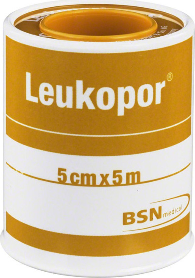 BSN Medical Leukopor 5cm x 5m Αυτοκόλλητη Επιδεσμική Ταινία 1 Τμχ