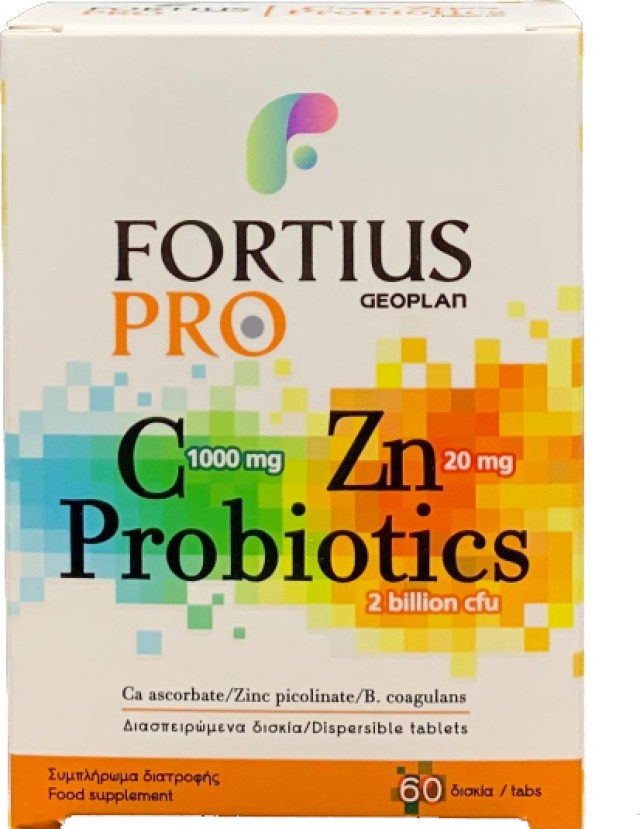 Geoplan Fortius Pro Vitamin C1000mg & Zn 20mg & Probiotics 60 ταμπλέτες