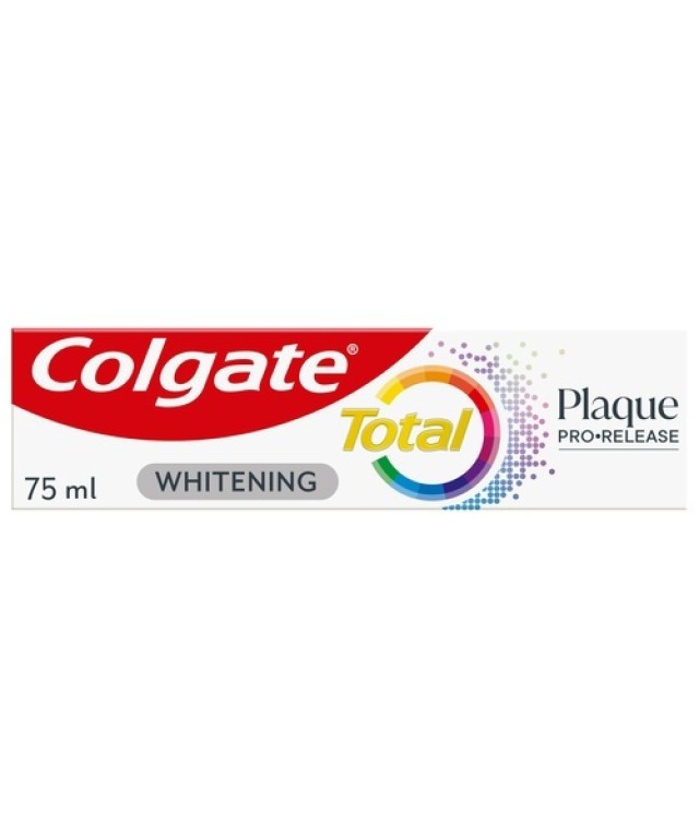 Colgate Total Plaque Pro Release Whitening Οδοντόκρεμα Λεύκανσης που Διαλύει & Απομακρύνει την Πλάκα που Πλήττει τα Ούλα 75ml