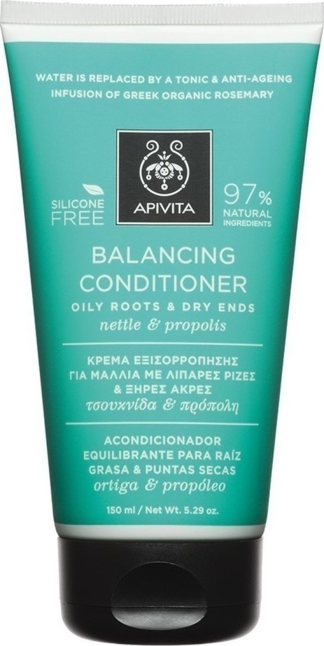 APIVITA BALNCING CONDITIONER Κρέμα Εξισορρόπησης για Μαλλιά με Λιπαρές Ρίζες & Ξήρες Ακρες Τσουκνίδα & Πρόπολη 150ml