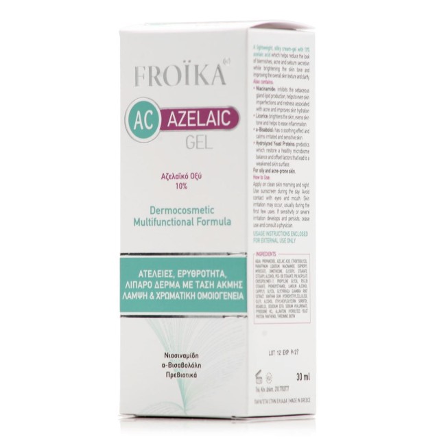 Froika Ac Azelaic Gel 10% Προσώπου Ημέρας 30ml