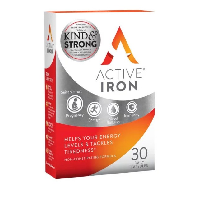 Bionat Active Iron 25mg Συμπλήρωμα Διατροφής Με Ενεργό Σίδηρο 30 Κάψουλες