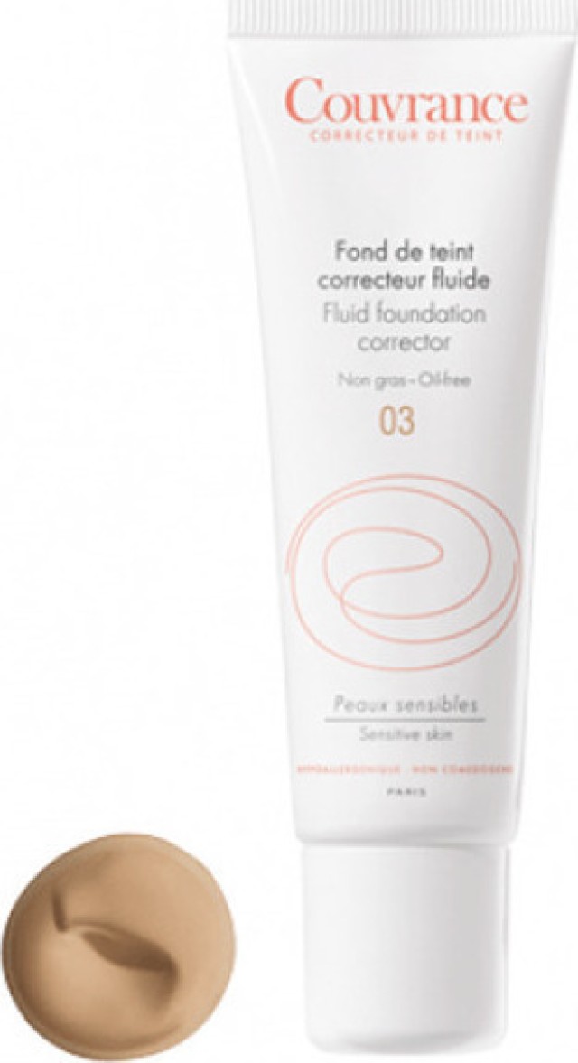 Avene Couvrance Fond De Teint Correcteur Fluide Sable 3.0 SPF20 Υγρό Διορθωτικό Μέικ Απ 30ml