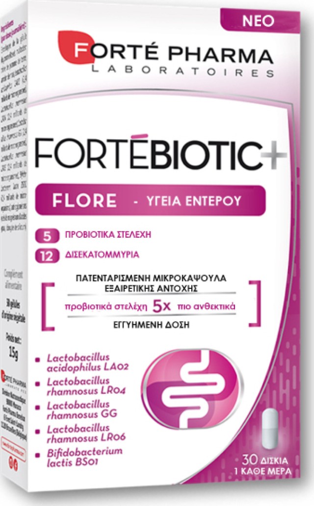 Forte Pharma ForteBiotic+ Flore 30 Κάψουλες - Συμπλήρωμα Διατροφής Για Την Υγεία Του Εντέρου