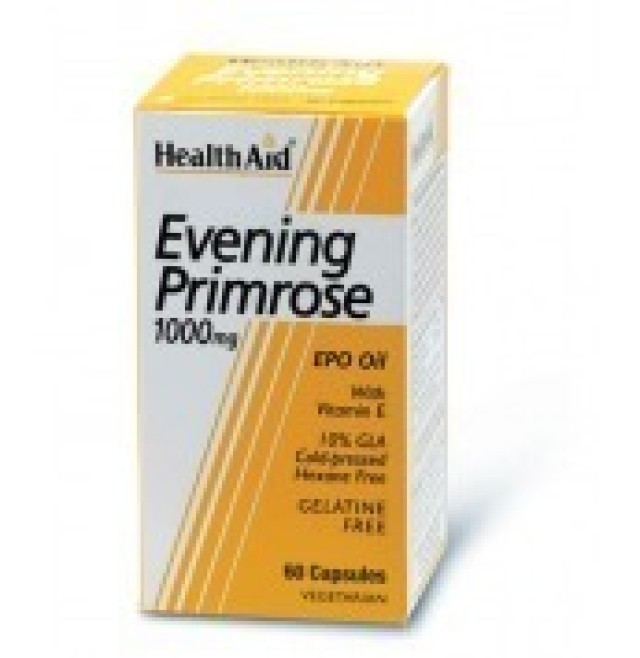 HEALTH AID Evening Primrose Oil 1000mg + Vitamin E vegetarian capsules 30s