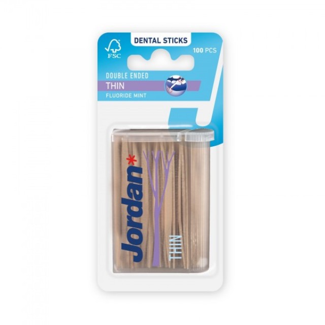 Jordan Dental Sticks Thin Οδοντογλυφίδες, 100 τεμάχια