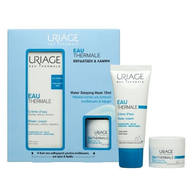 Uriage Promo Eau Thermale Water Cream Κρέμα Ελαφριάς Υφής 40ml & Μάσκα Νύχτας Για Ενυδάτωση 15ml