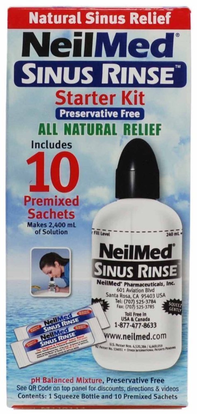 NEILMED SINUS RINSE KIT ΜΕ ΜΙΑ ΣΥΣΚΕΥΗ & 10 PREMIXED SACHETS