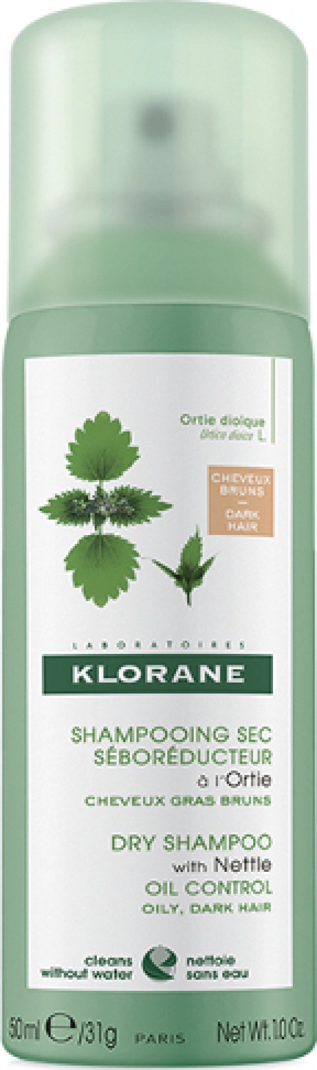 KLORANE Ortie Dry Shampoo Ξηρό Σαμπουάν με Τσουκνίδα για Καστανά-Μαύρα 50ml