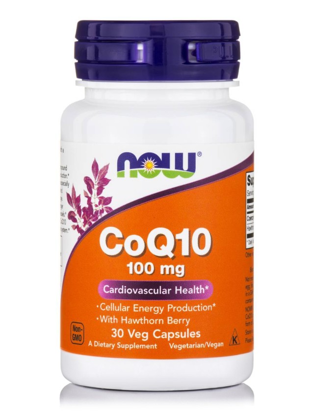 Now Co Q10 100 mg with Hawthorn Berry Vegetarian 30 Vcaps